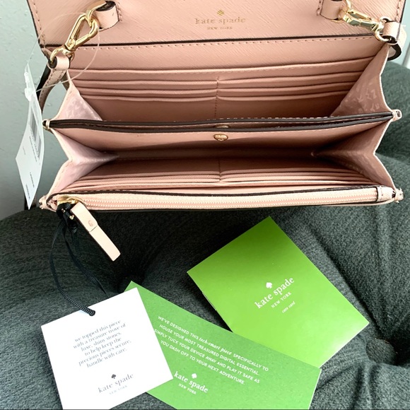 NWT Kate Spade leather jeweled crossbody blush - Picture 5 of 8